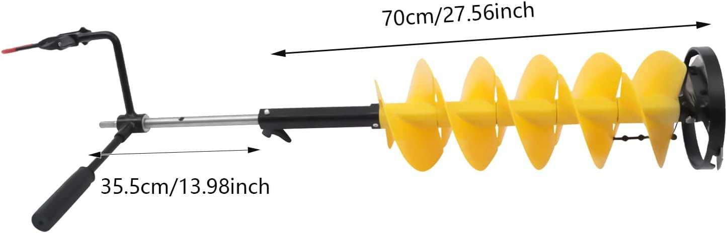 8" Cordless Ice Drill Auger Nylon Ice Fishing Drill W/Centering Point Blade with Drill Adapter & Top Plate for Ice Fishing