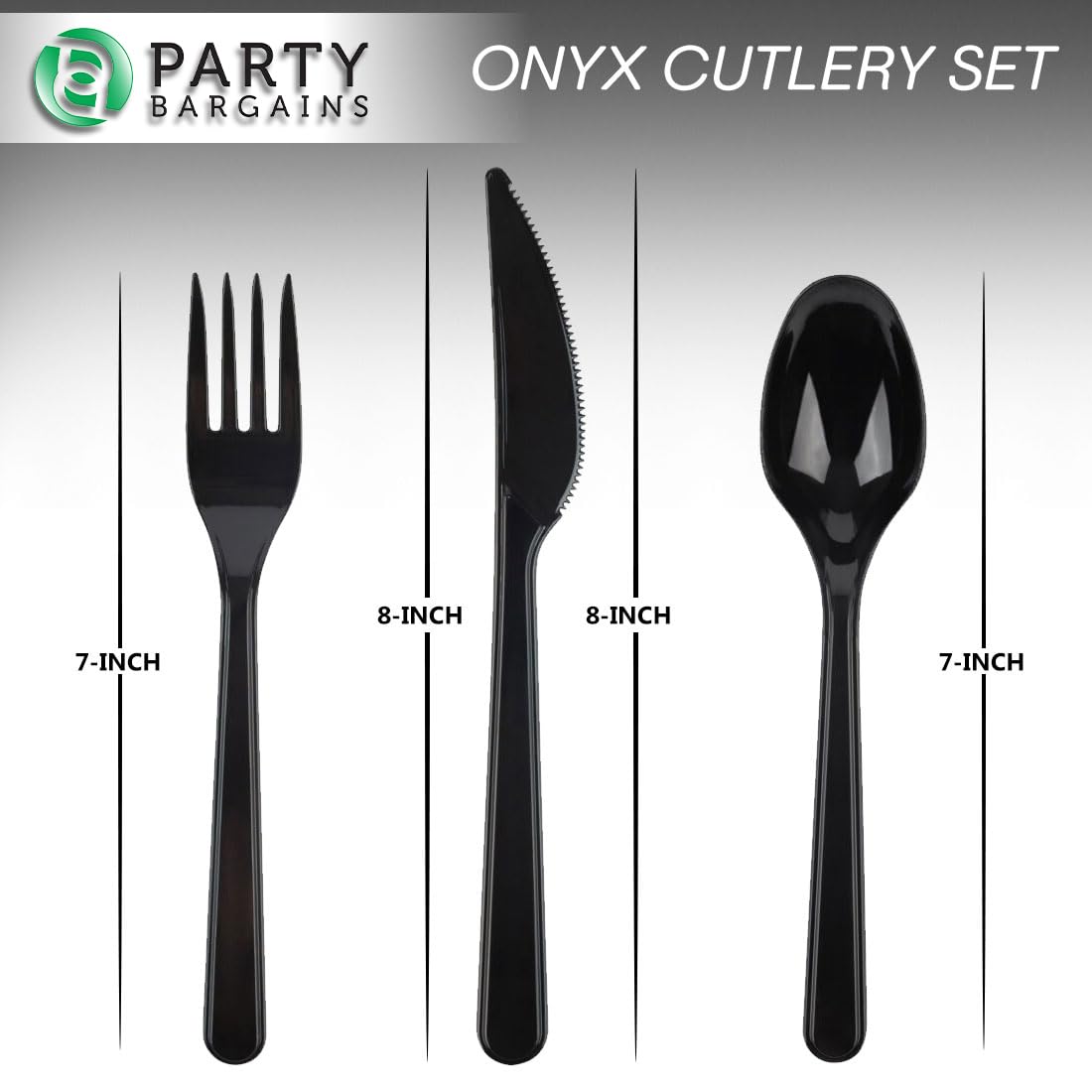Party Bargains Disposable Cutlery set, SAPPHIRE Design, Clear Color, 360 Pieces: 180 Forks, 120 Spoons, 60 Knives