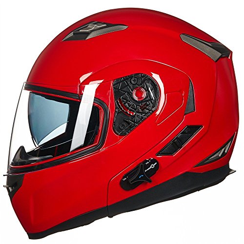 ILM Bluetooth Integrated Modular Flip up Full Face Motorcycle Helmet Sun Shield Mp3 Intercom Model 953/953 PRO