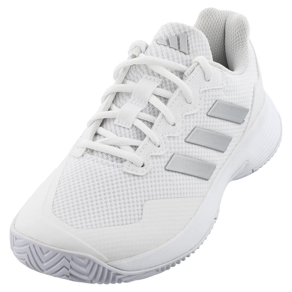 adidas Women's GameCourt 2 Sneaker, White/Silver Metallic/White, 9