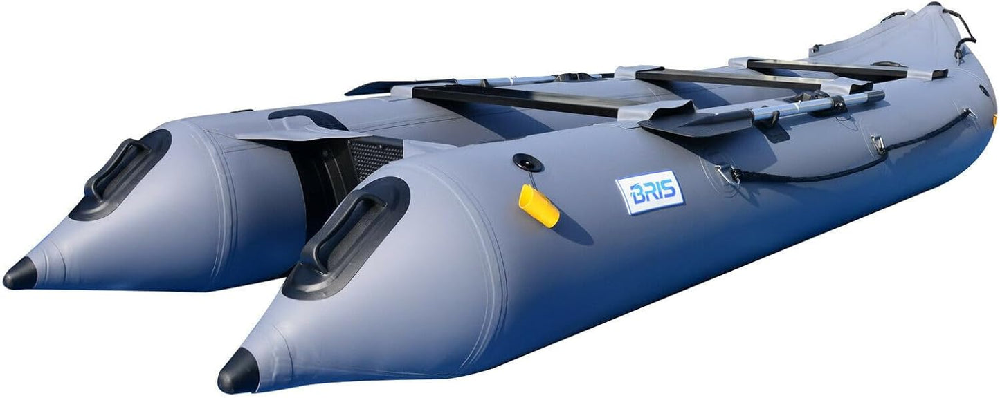 BRIS 14.1ft Inflatable Boat Inflatable Kayak 3 Person Kayak Canoe Fishing Inflatable poonton Boat