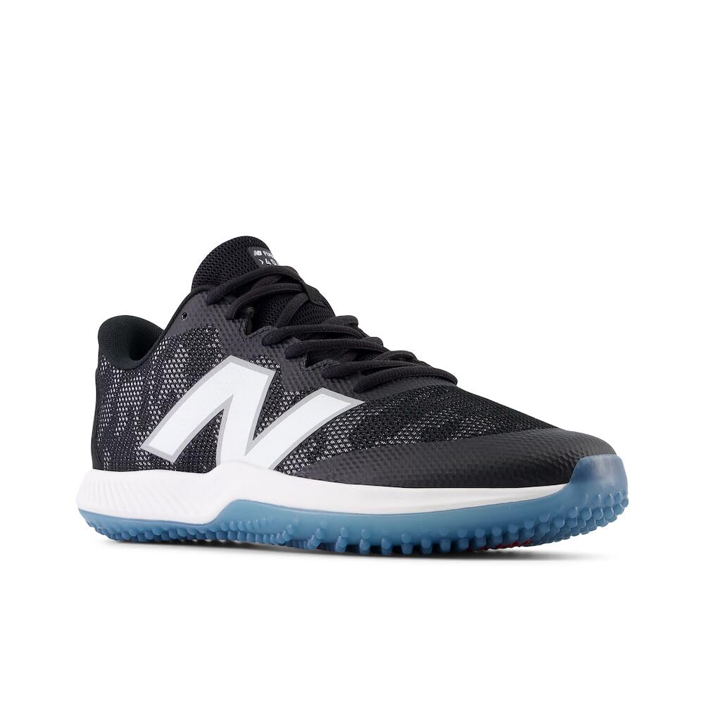New Balance Unisex FuelCell 4040v7 Turf-Trainer Baseball Shoe, Black/Optic White, 5.5 US Men