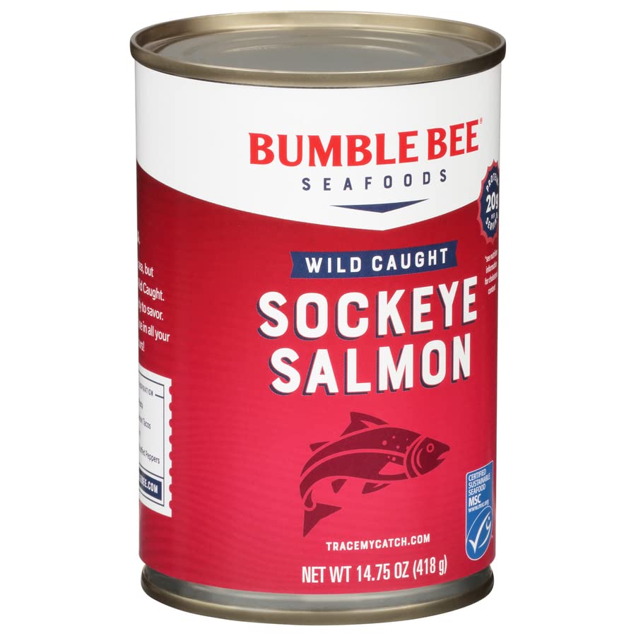 Bumble Bee Smoke Flavored Red Coho Salmon Fillets in Oil, 3.75 oz (Pack of 1) - 19g Protein - Skinless, Boneless - Great for Snacks & Recipes - Gluten Free