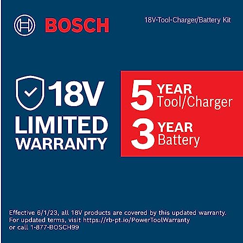 BOSCH GXL18V-501B25 18V 5-Tool Combo Kit with 2-In-1 Bit/Socket Impact Driver/Wrench, 1/2 In. Hammer Drill/Driver, Reciprocating Saw, Circular Saw, LED Worklight and (2) CORE18V 4 Ah Compact Batteries