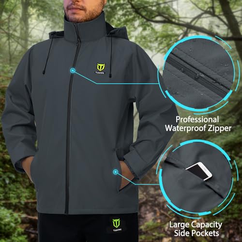 TIDEWE Rain Suit, Waterproof Breathable Lightweight 2 Pieces Rainwear