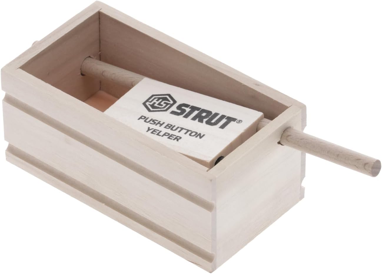HUNTERS SPECIALTIES HS Strut Push Button Yelper Poplar Walnut Hand Tuned Compact Hunting Realistic Soft Clucks Purrs Tree Talk Wild Turkey Call Brown