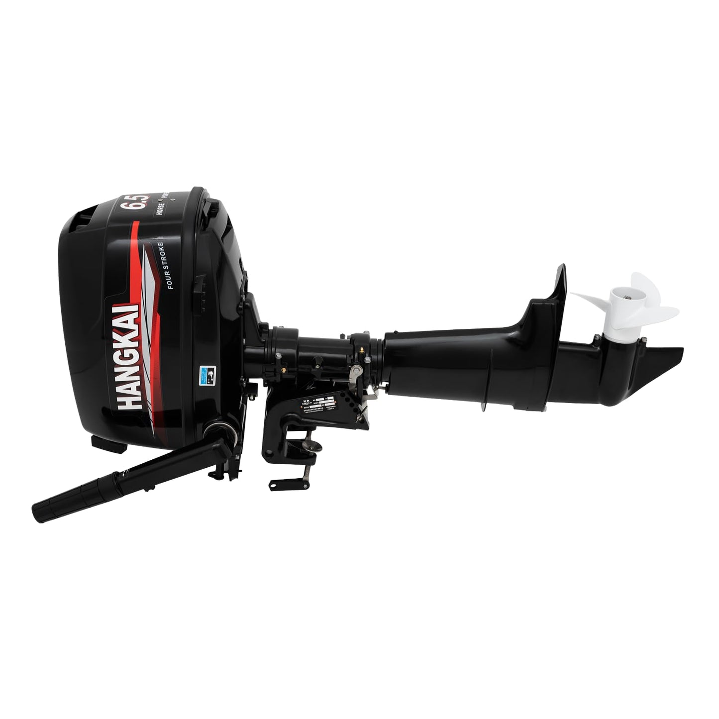 2-Stroke 3.5HP Outboard Motor, 49CC Gas Powered Fishing Marine Heavy Duty Boat Engine, Short Shaft Tiller Control Half Water-cooling Air-cooling CDI Ignition System for Inflatable Yachts Canoes Boat