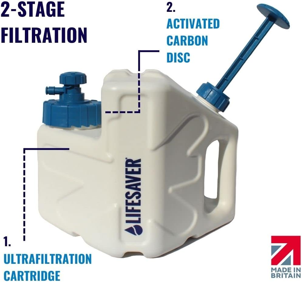 Lifesaver Cube Portable Water Filtration System - Survival Water Filter for Camping, Backpacking, Hiking - Emergency Water Purifier with Ultrafiltration Tech for Clean, Safe Drinking Water