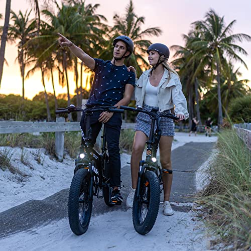 Jasion EB7 2.0 Electric Bike for Adults, 1200W Peak Motor 28MPH Max Speed Folding Ebike, 48V 10AH Removable Battery, 20" Fat Tire with Dual Suspension, 7-Speed Electric Bicycles, UL Certifiled