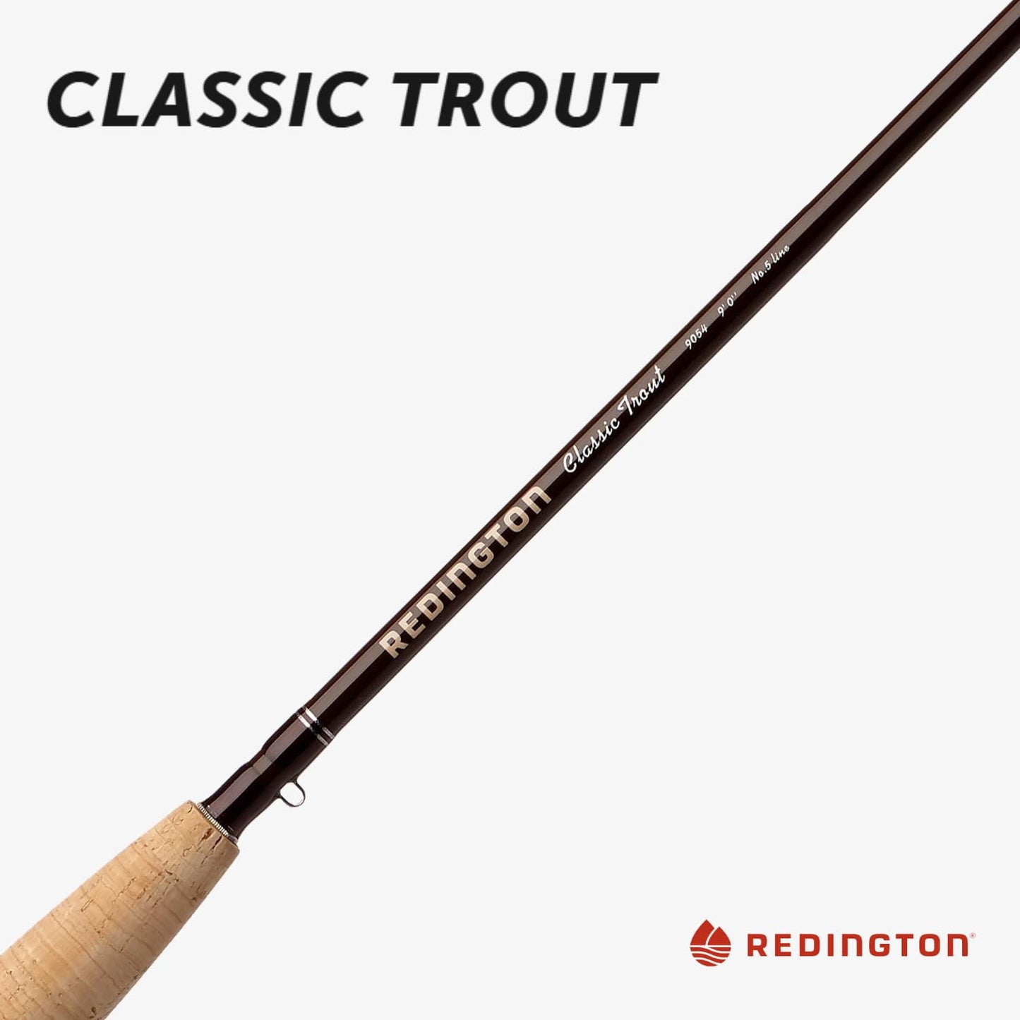 Redington Classic Trout Freshwater Fly Fishing Rod - Moderate Action 4-Piece Fly Rod - Case Included - 5WT 9'0"