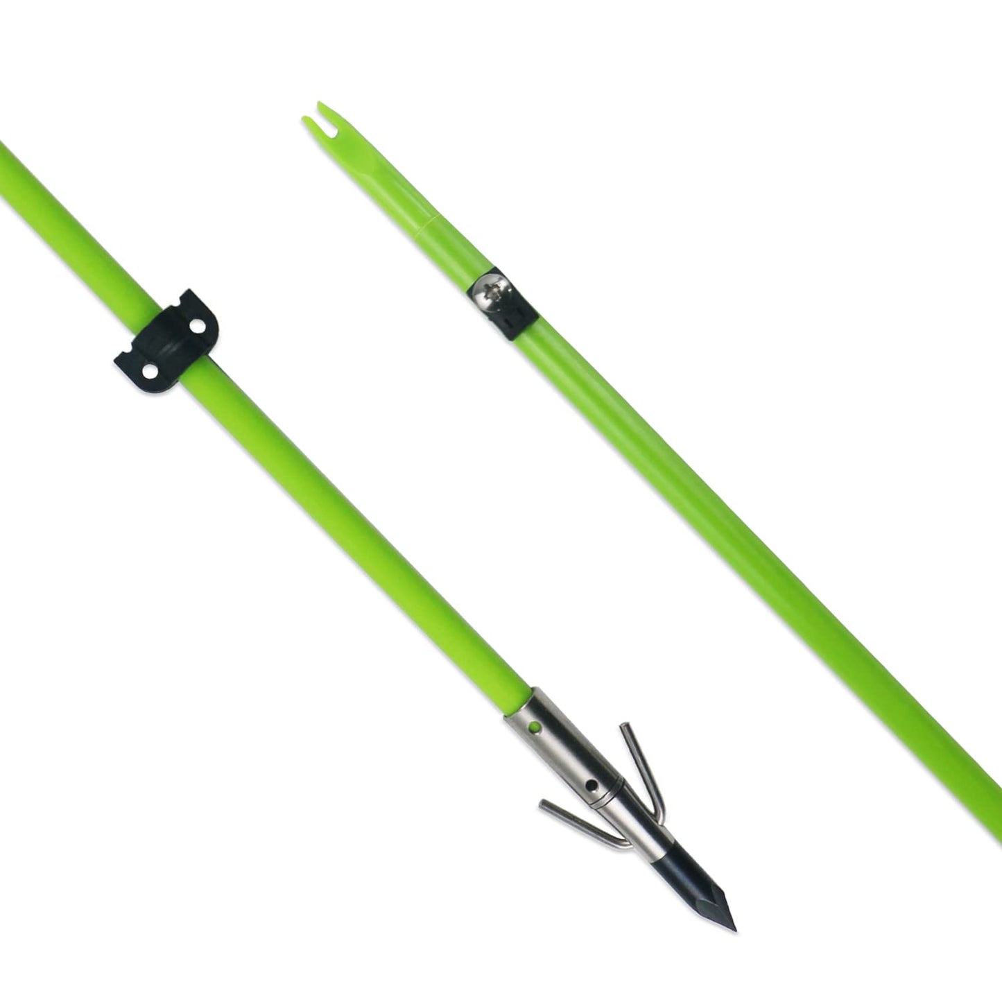 34inch Bowfishing Arrows Solid Fiberglass Shaft with Broadhead for Compound Bow and Recurve Bow Fishing Arrow Archery and Hunting (Pack of 6)