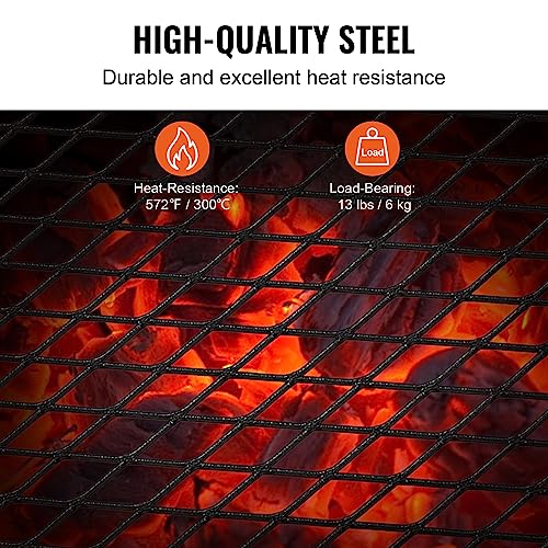 VEVOR Folding Campfire Grill, Heavy Duty Steel Mesh Grate, 22.4" Portable Camping Grates Over Fire Pit, Camp Fire Cooking Equipment with Legs Carrying Bag, Grilling Rack for Outdoor Open Flame Cooking