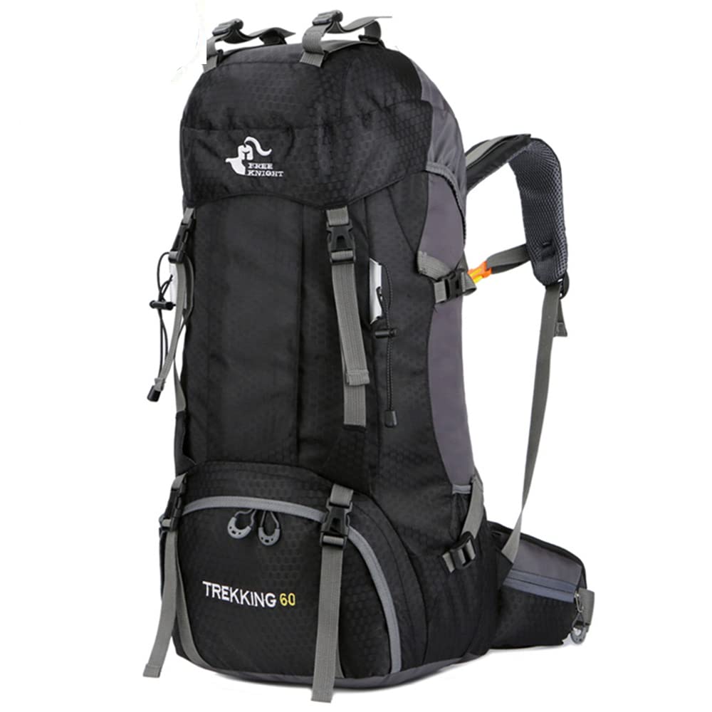 Bseash 60L Waterproof Hiking Camping Backpack with Rain Cover, Large Outdoor Sport Travel Daypack Rucksack for Climbing