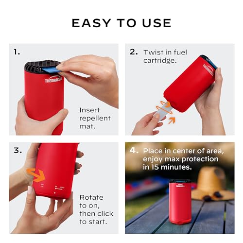 Thermacell Mosquito Repeller Patio Shield; Includes 12-Hour Refill; 15 Foot Zone of Protection; Highly Effective Mosquito Repellent for Patio; Bug Spray Alternative; Scent Free
