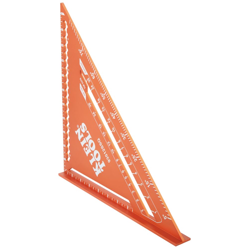 Klein Tools 935FSQ Framing Square, 24-Inch x 16-Inch, L Shape Carpenter Woodworking Tool with Laser Etched Rafter Tables and Octagon Scales