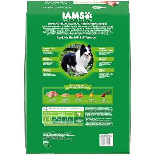 IAMS Proactive Health Minichunks Adult Dry Dog Food with Real Chicken, 30 lb. Bag