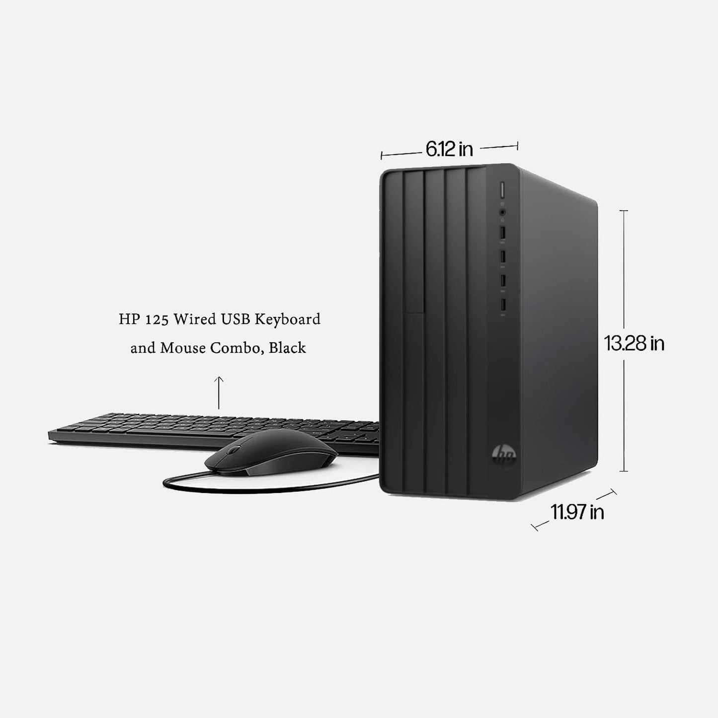 HP Desktop Computers Tower PC for Home Business Student, Intel 6-Core i5-12500 (Beat i7-11700), 64GB DDR4 RAM, 1TB PCIe SSD, WiFi, Bluetooth, RJ-45, Keyboard and Mouse, Windows 11 Pro, Wendbo
