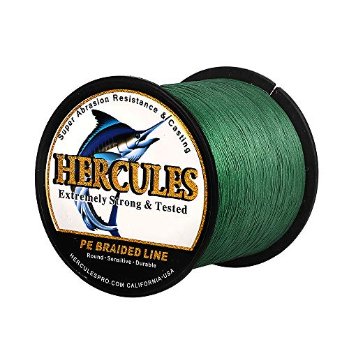 HERCULES Cost-Effective Super Cast 8 Strands Braided Fishing Line 10LB to 300LB Test for Salt-Water,109/328/547/1094 Yards(100M/300M/500M/1000M),Diam.#0.12MM-1.2MM,Hi-Grade Performance,Variety Colors
