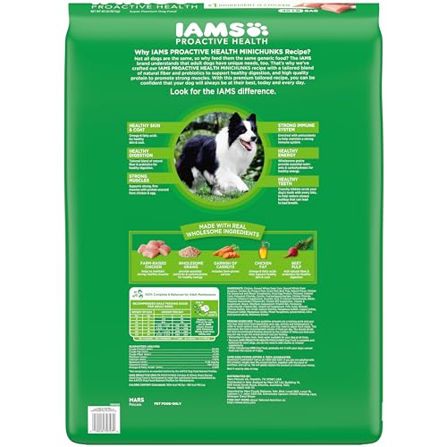 IAMS Proactive Health Minichunks Adult Dry Dog Food with Real Chicken, 30 lb. Bag