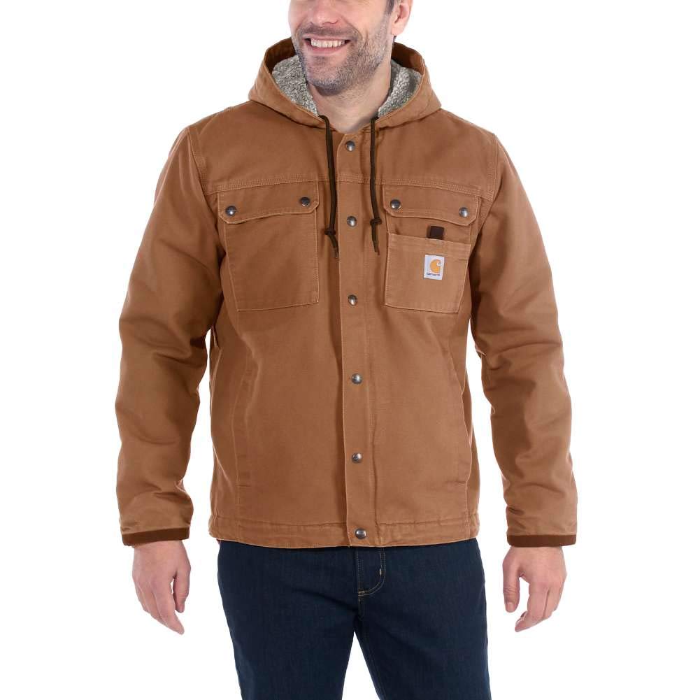 Carhartt Men's Relaxed Fit Washed Duck Sherpa-Lined Utility Jacket