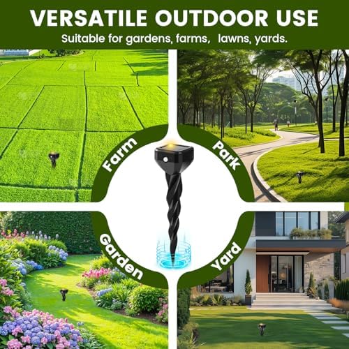 CIIC Mole Repellent Solar Powered for Lawns, Snake Repellent for Yard, Solar Gopher Repellent Ultrasonic for Outdoor, Get Rid of Mole, Gopher, Snake, Groundhog, Skunk, and Voles 4 Pack