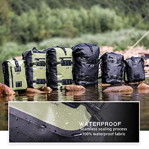 Rhinowalk Motorcycle Tail Bag Motorbike Side Bag 8L Full Waterproof Motor Saddle Pannier Bag Rear Rack Trunk Professional Motor Accessories-Black