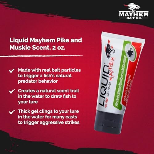 Liquid Mayhem Fish Attractant Gel – Real Bait, Aminos, UV – Multiple Scents and Pack