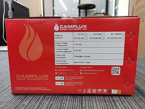 CAMPLUX Tankless Water Heater Outdoor, 1.32 GPM Portable Propane Camping Water Heater, 5L, AY132, White