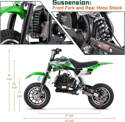 49CC 2-Stroke Gas Power Mini Dirt Bike Dirt Off Road Motorcycle (Red)