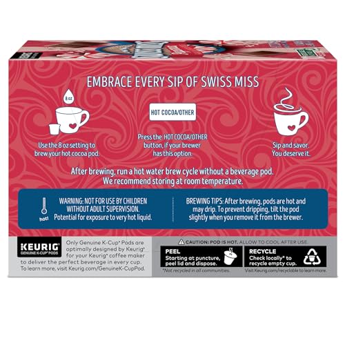 Swiss Miss Milk Chocolate Hot Cocoa, Single-Serve Keurig K-Cup Pods, Hot Chocolate, 44 Count