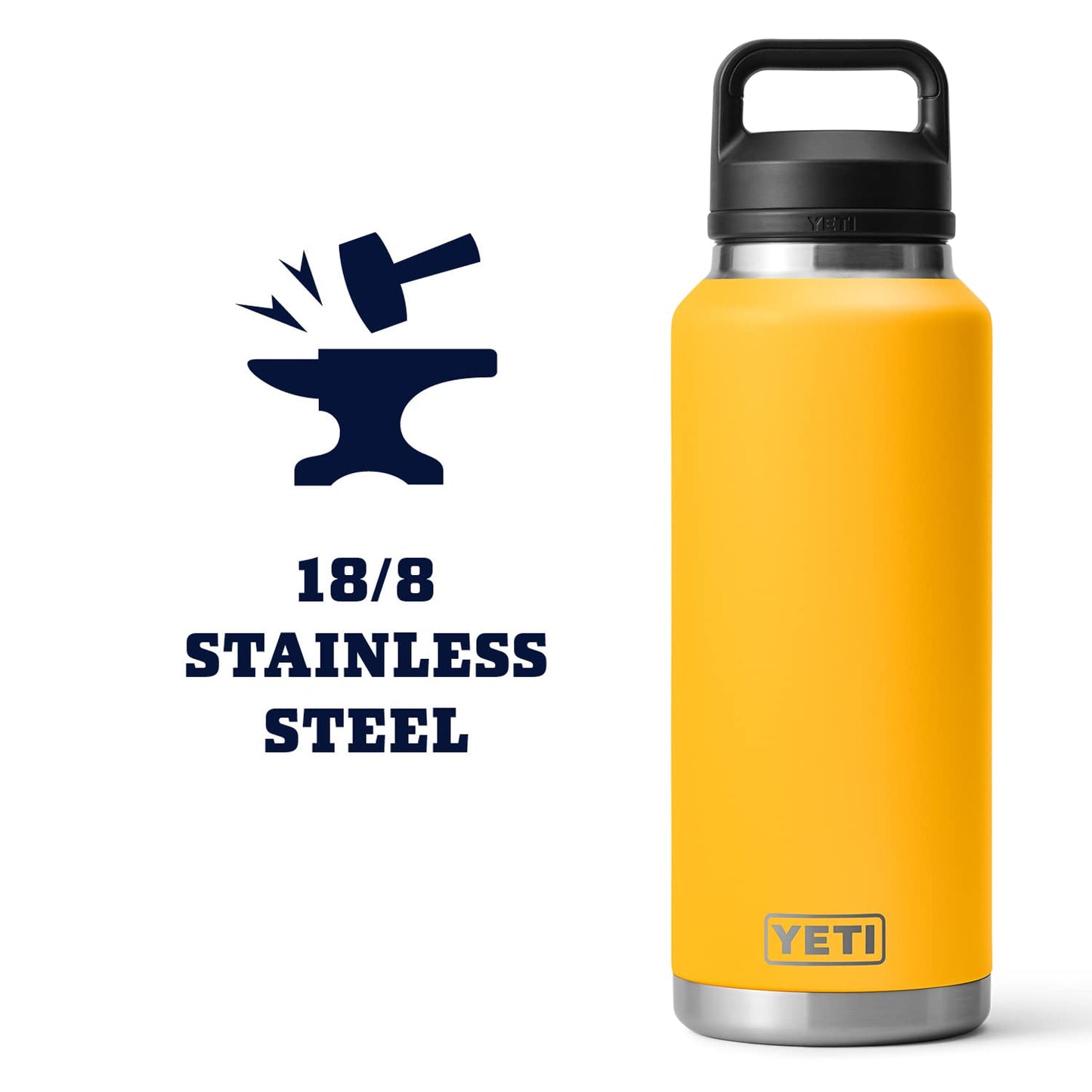 YETI Rambler 46 oz Bottle, Vacuum Insulated, Leakproof, Stainless Steel with Chug Cap