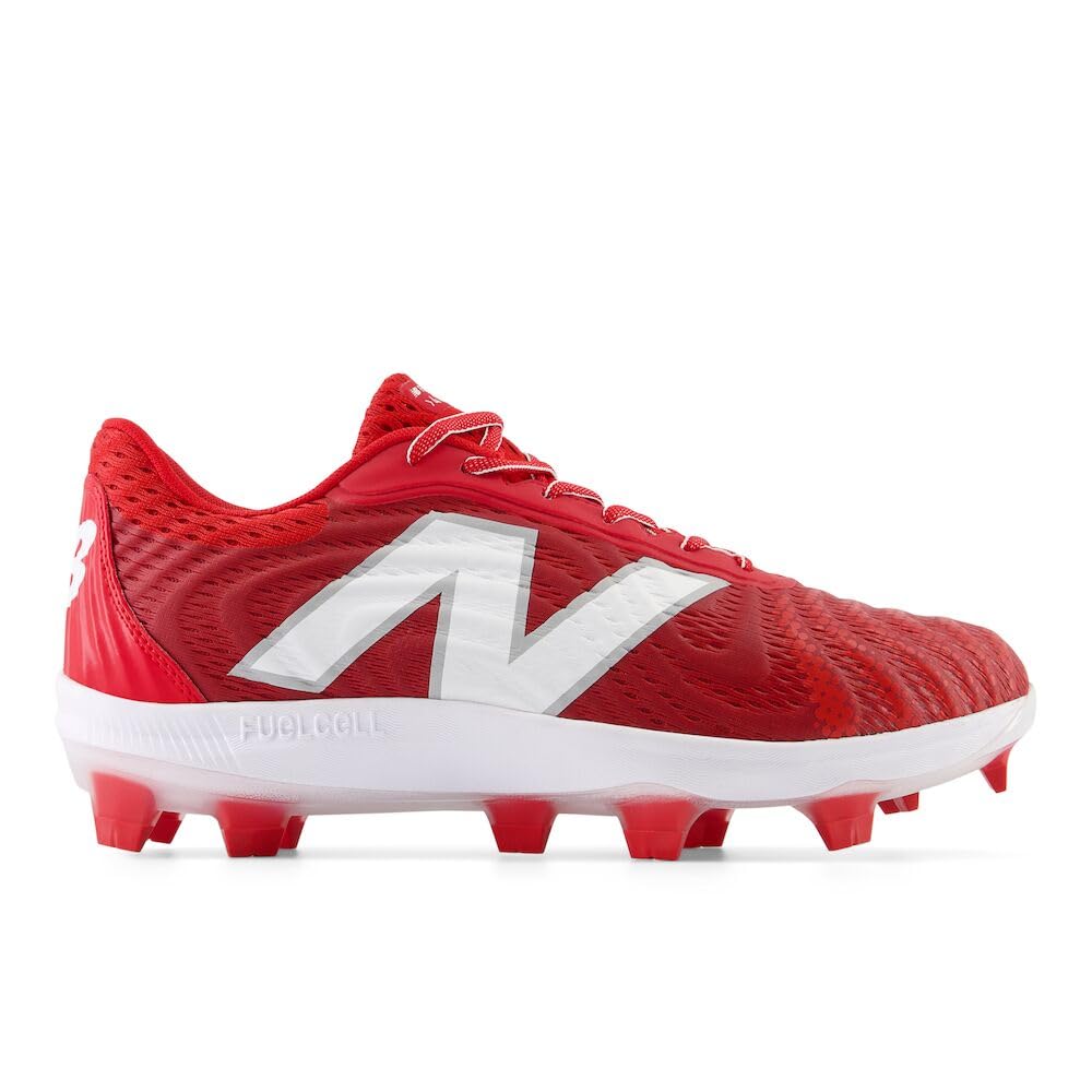 New Balance Men's FuelCell 4040 V7 Molded Baseball Shoe, Team Red/Optic White, 13