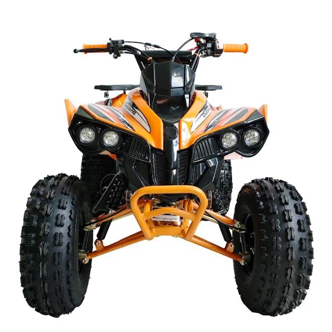 HHH ATV 125cc Vitacci ATV Quad Youth Utility Style ATV 125cc ATV Fully Automatic with Reverse Gas ATV 4 Wheeler ATVs Quads Big 19/18 inch Tires (Orange)