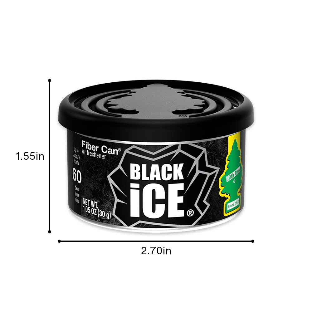 LITTLE TREES Car Air Freshener. Fiber Can Provides a Long-Lasting Scent for Auto or Home. Recycled Fiber. Black Ice, 4 Air Fresheners