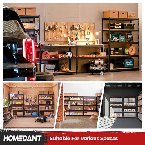 HOMEDANT 5 Tier Laminated Boltless Heavy Duty Garage Storage Adjustable Wide Size Metal Shelving Unit Utility Rack Shelves Organization Multipurpose Shelf Shed Warehouse 47.7"W x 24.1"D x 71.3"H 2Pack