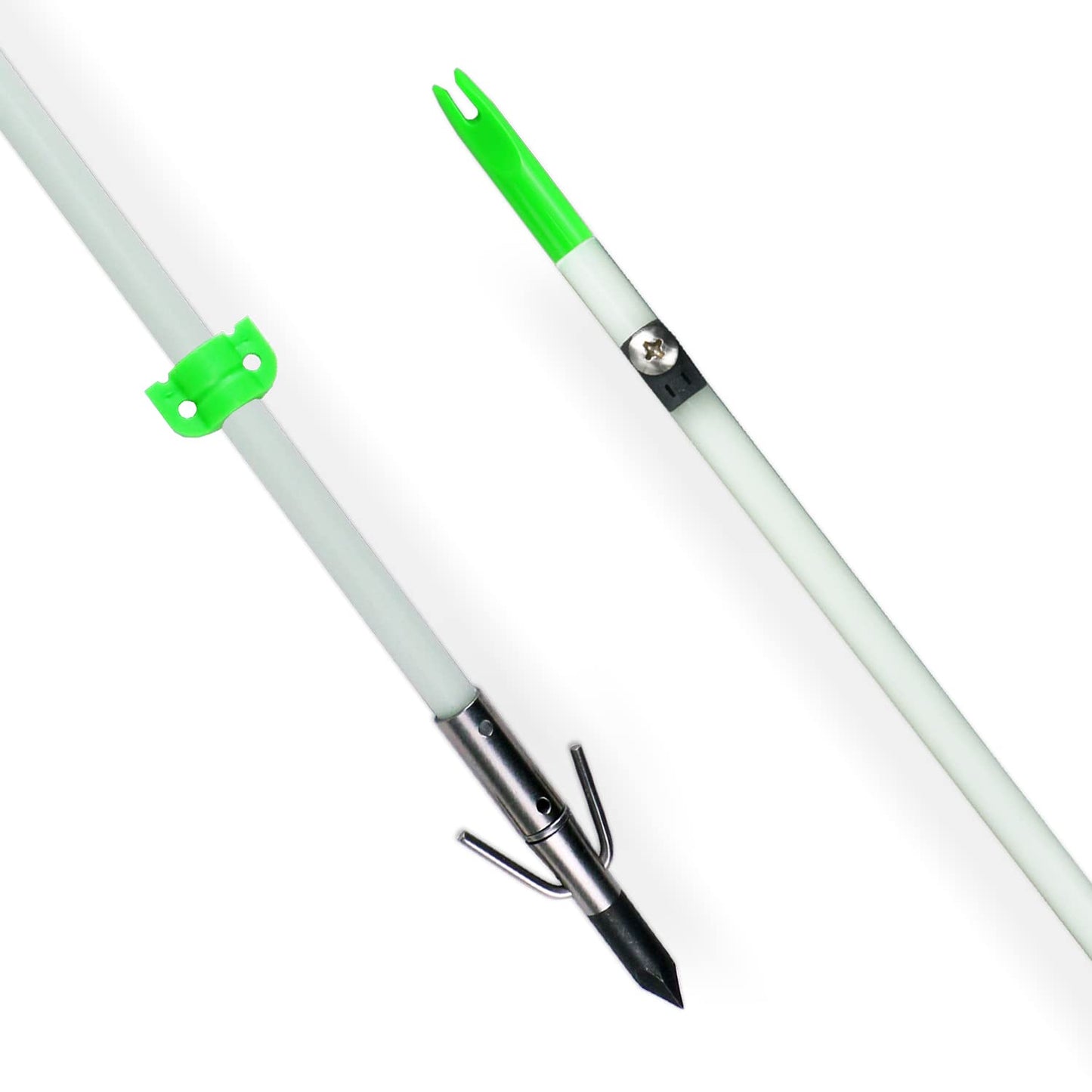 34inch Bowfishing Arrows Solid Fiberglass Shaft with Broadhead for Compound Bow and Recurve Bow Fishing Arrow Archery and Hunting (Pack of 6)