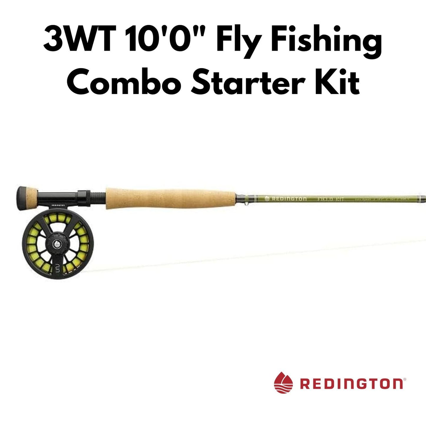 Redington Fly Fishing Field Kit, Fly Rod and Reel Combo Starter Kit, Line and Carrying Case Included