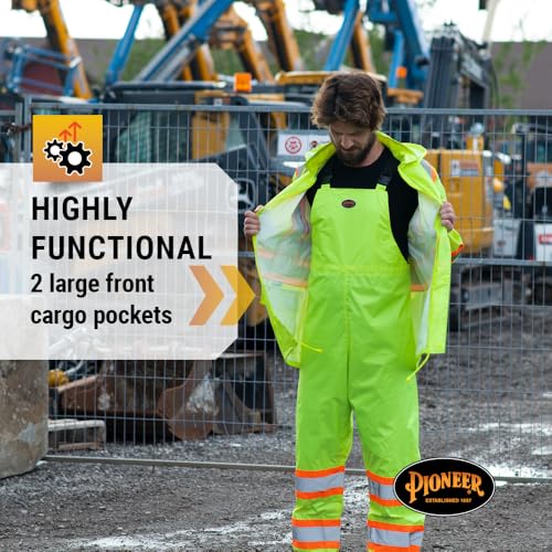 Pioneer Hi Vis Lightweight Waterproof Safety Rain Suit - Reflective Work Rain Gear for Men and Women