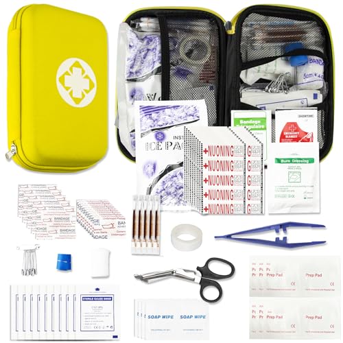 276PCS First Aid Kit Home Car Camping Hiking Emergency Supplies Small Compact Lovely Bag for School Outdoor, Basic Outdoor Essentials Survival Kit for Travel AMORNING