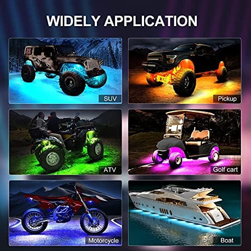 YiLaie RGB LED Rock Lights 14 Pods, 210 LEDs Lights with Phone App/Remote Control & Timing & Music Mode Rock Lights Kits, Waterproof Underglow Light for ATV RZR UTV SUV Off Road AUTO Motorcycle