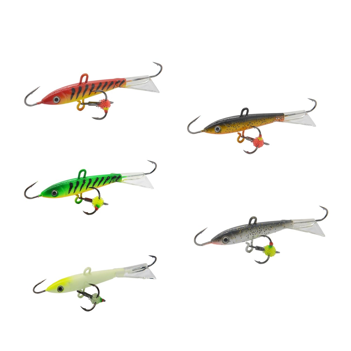 Alichino Ice Fishing Jig Set Ice Fishing Lures Micro Jig Head Hook Set for Panfish, Crappie, Walleye, Perch, Trout, Bluegill