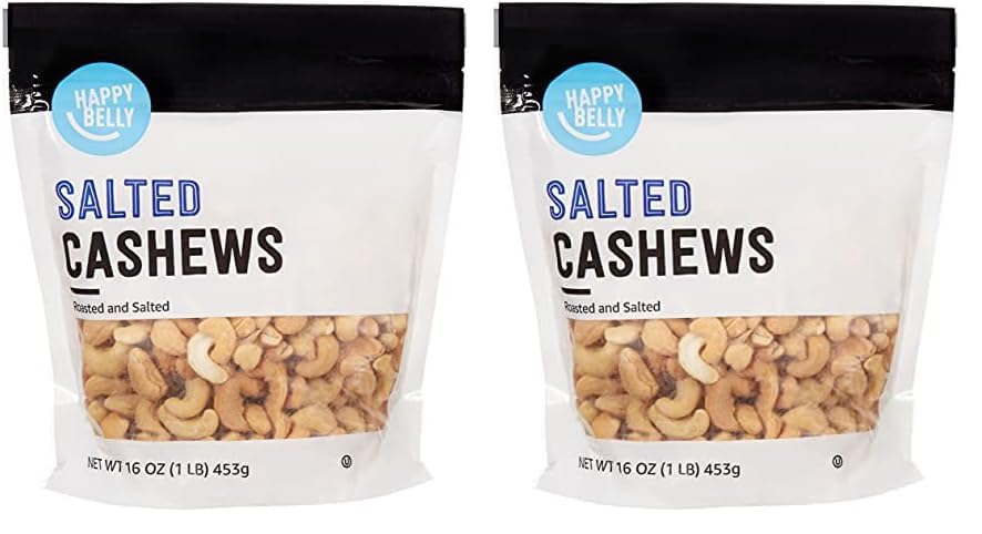 Amazon Brand - Happy Belly Fancy Whole Cashews, Roasted and Sea Salted, 44 ounce (Pack of 1)