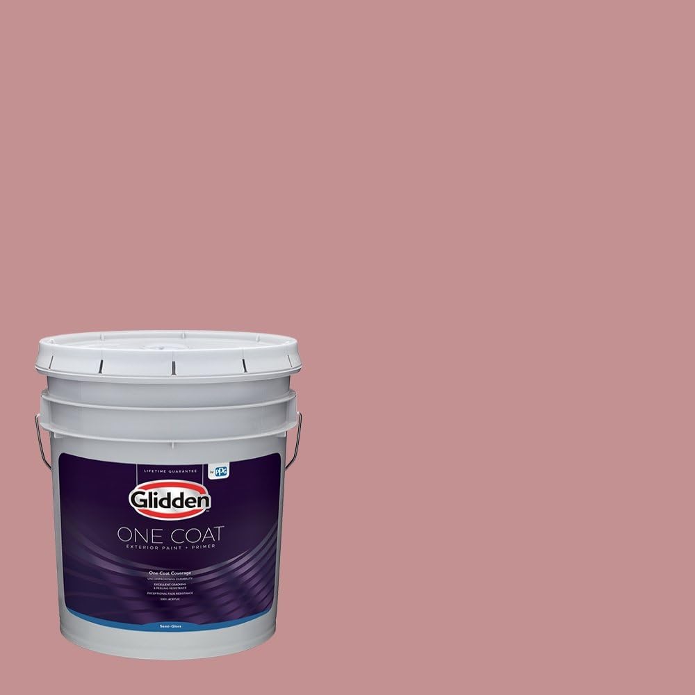 Glidden Exterior Paint + Primer: Pink/Ballet Slipper, One Coat, Semi-Gloss, 1-Gallon