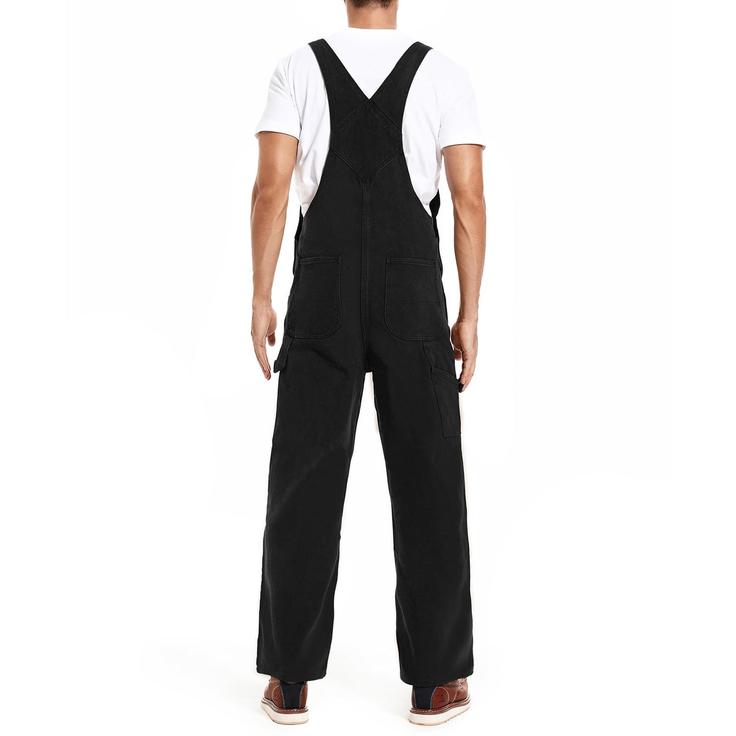 HISEA Men's Relaxed Fit Duck Bib Overall with Adjustable Straps and Convenient Tool Pockets