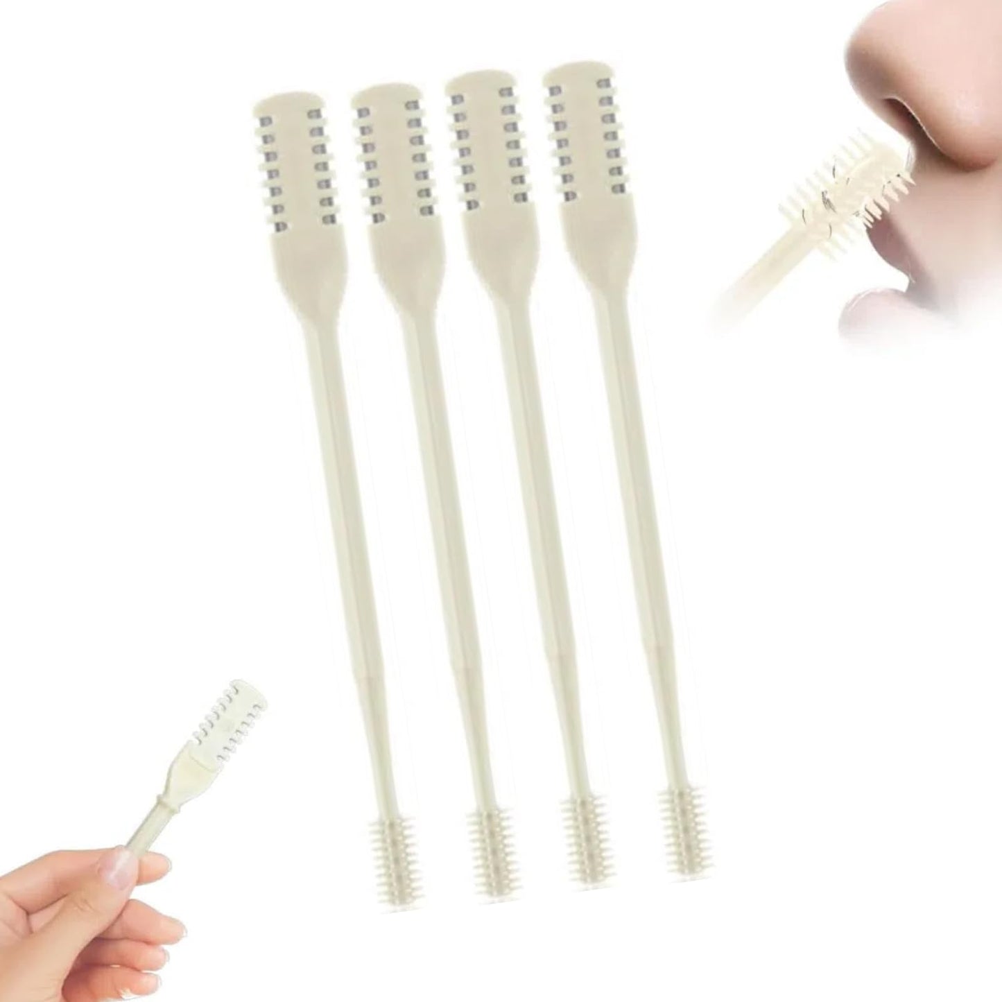 2-in-1 Nasal Hair Cutter, 2025 Upgrade Double Sided Nose Hair Knife, Portable Nostril Hair Remover Tool, 360° Nose Hair Trimme & Ear Picker for Women and Men (#1, 4pcs)