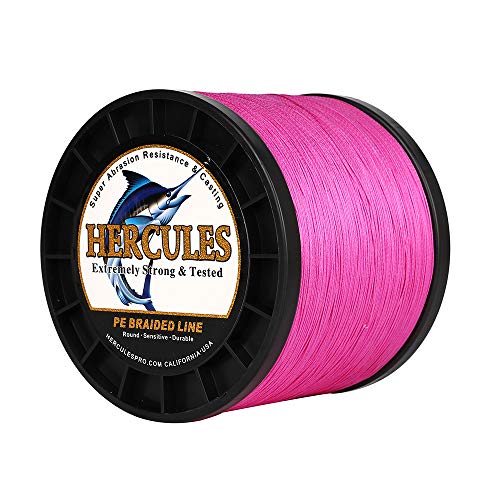HERCULES Cost-Effective Super Cast 8 Strands Braided Fishing Line 10LB to 300LB Test for Salt-Water,109/328/547/1094 Yards(100M/300M/500M/1000M),Diam.#0.12MM-1.2MM,Hi-Grade Performance,Variety Colors