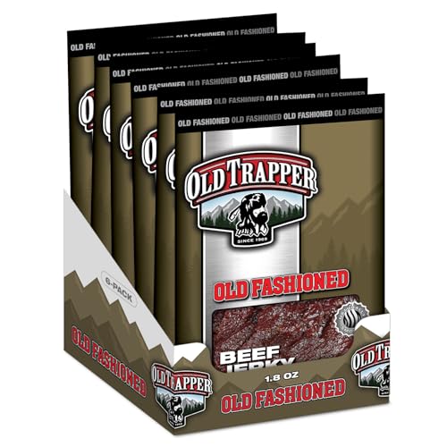 Old Trapper Beef Jerky, Old-Fashioned 10-Ounce Bag, Tender Meat Snacks for Lunches or Between Meals, 11 Grams of Protein, Zero Grams of Fat, and 70 Calories per Ounce (Pack of One)