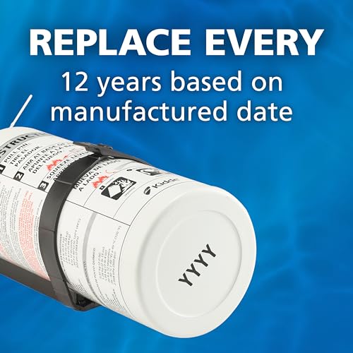 Kidde Mariner 5 Marine Fire Extinguisher for Boats, 5-B:C, 3.2 Lbs., Coast Guard Approved, Strap Bracket (Included), White