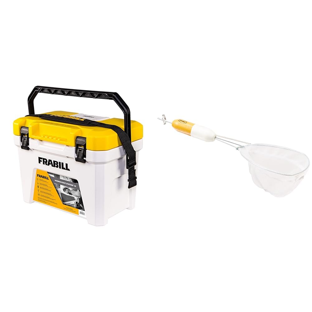 Frabill Magnum Bait Station 13 Quart Live Bait Well, White and Yellow