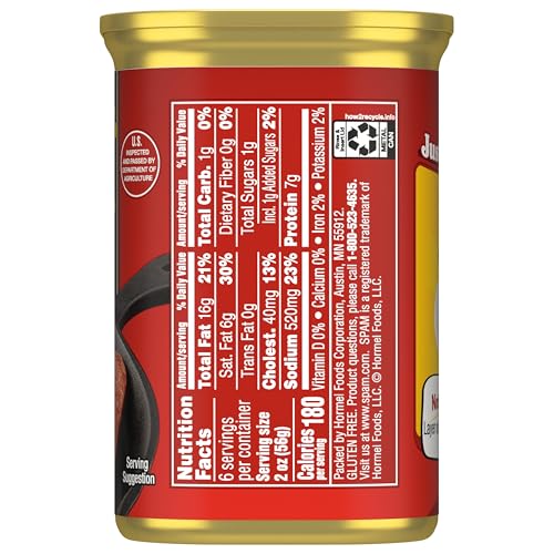 SPAM with Real HORMEL Bacon, 7 g protein, 12 oz (Pack of 12)